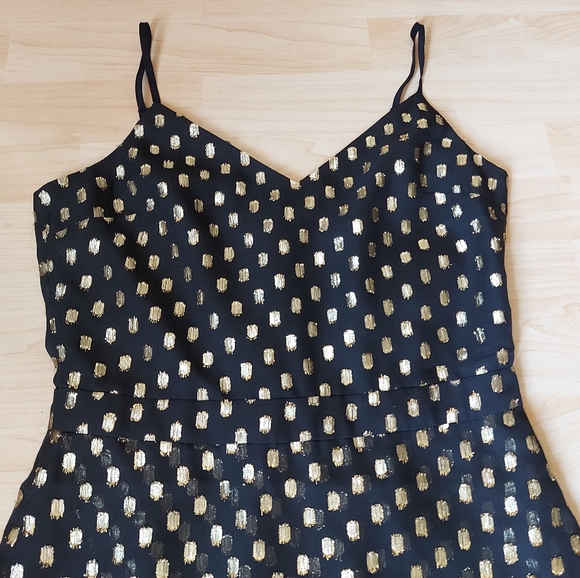 Banana Republic Black & Gold Metallic Ruffle Dress - Picture 4 of 10